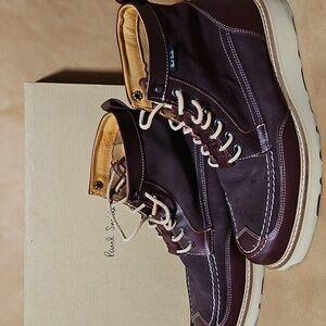 Paul Smith Men's Leather Boots in Brown/Burgandy- Size 6